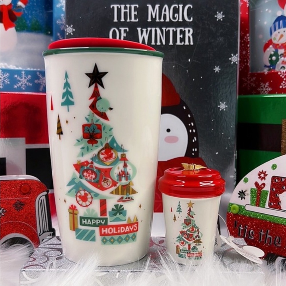 Disney Starbucks‎ Mug Tumbler Happy Holidays Hot Beverage Cup & Ornament